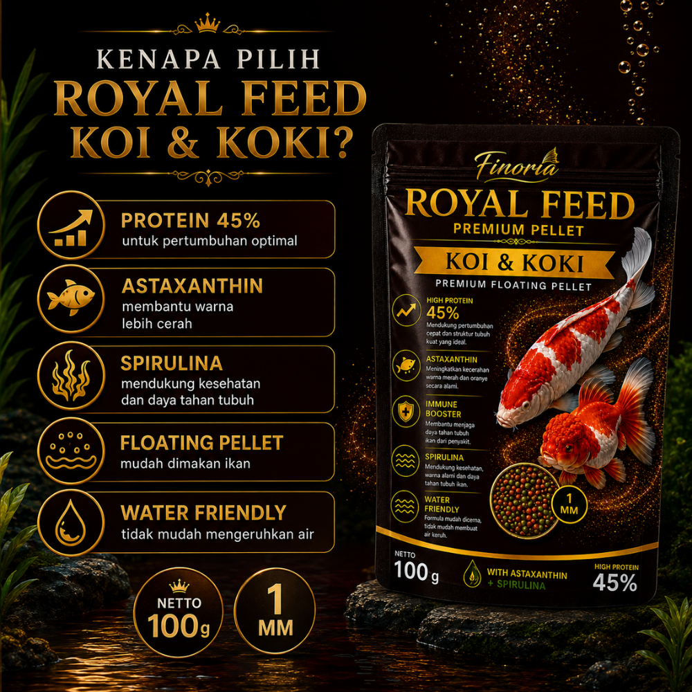 Royal Feed Pelet Premium Ikan Koki & Koi 1mm