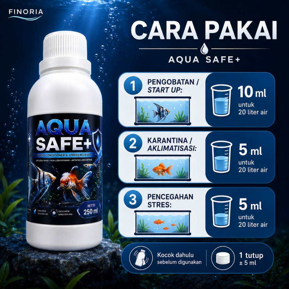 Finoria Aqua Safe 250ml - Penetral dan penjernih Air